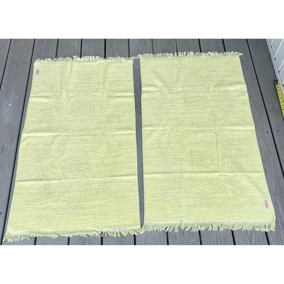Vintage Tastemaker 100% Cotton Floral Fringe Bath Towels Set Yellow (2) Cottage - Picture 16 of 16